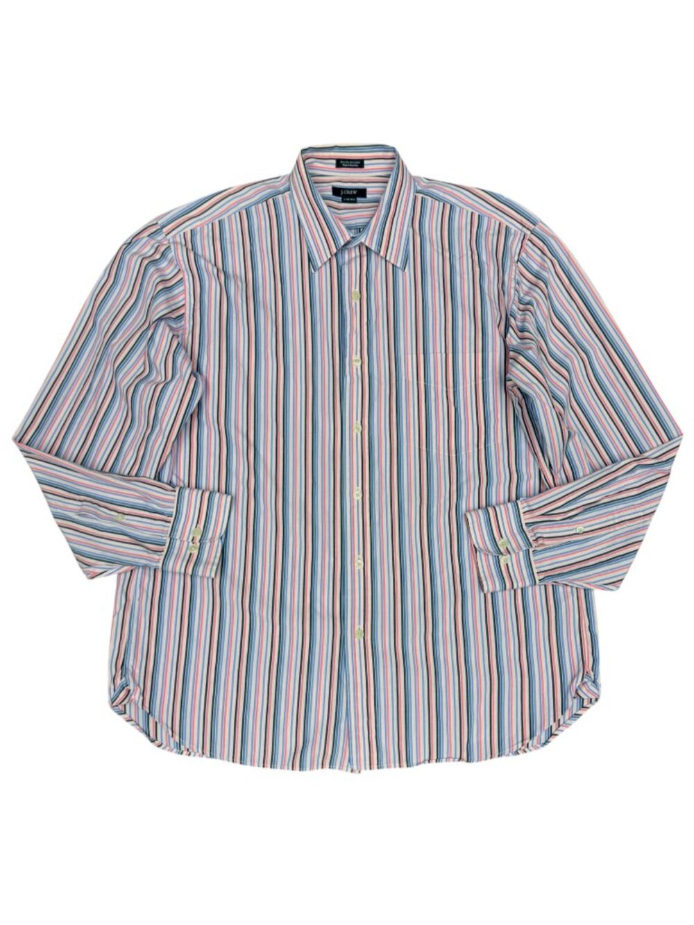 J. CREW | Men's | VINTAGE | 100's 2-Ply Striped Cotton Button Down | Size L